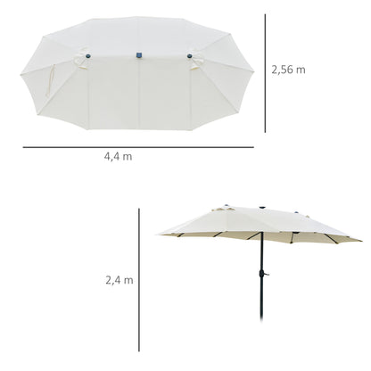 Outsunny ovale parasol, crèmewit, 440 x 256 cm