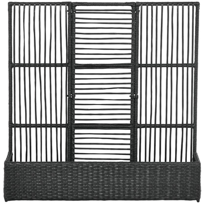 Outsunny bloembak met trellis, weerbestendig, polyrotan, 103 x 103 x 29 cm, zwart