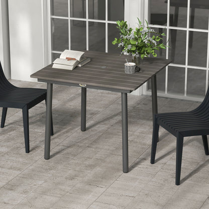 Outsunny Tuintafel Eettafel Loungetafel, Weerbestendig, Modern Design, 90 x 90 x 75 cm, Donkergrijs