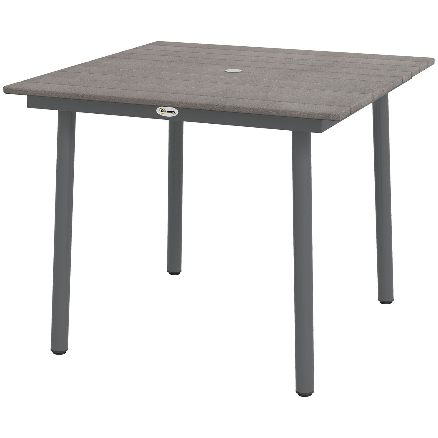 Outsunny Tuintafel Eettafel Loungetafel, Weerbestendig, Modern Design, 90 x 90 x 75 cm, Donkergrijs