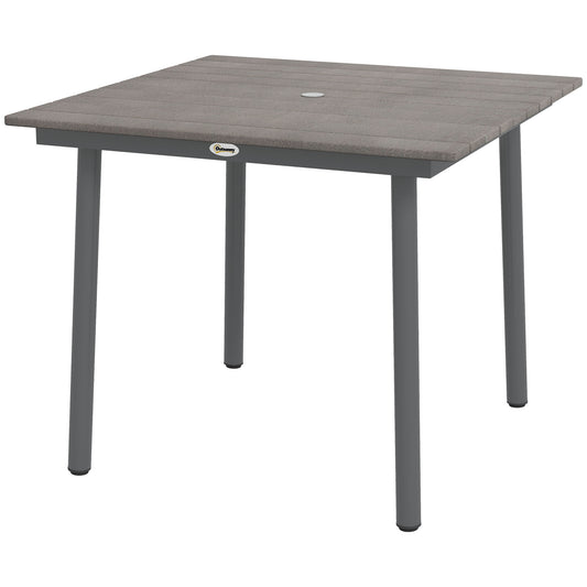 Outsunny Tuintafel Eettafel Loungetafel, Weerbestendig, Modern Design, 90 x 90 x 75 cm, Donkergrijs