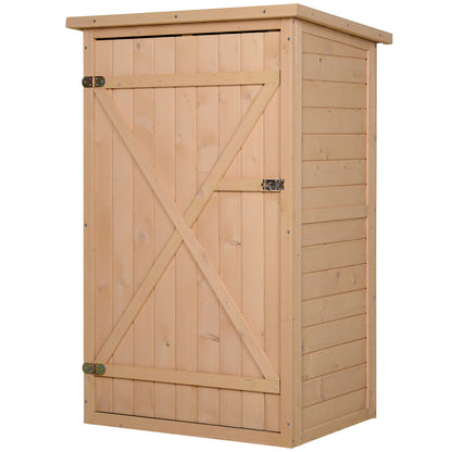 Outsunny tuinhuis met planken, weerbestendig, 75 x 56 x 115 cm, natuurlijk hout