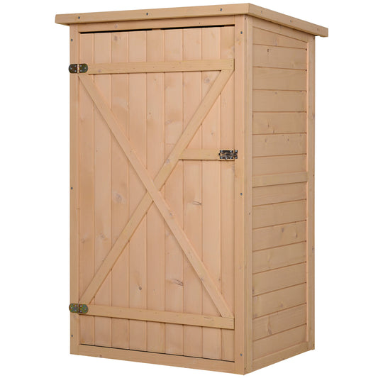 Outsunny tuinhuis met planken, weerbestendig, 75 x 56 x 115 cm, natuurlijk hout