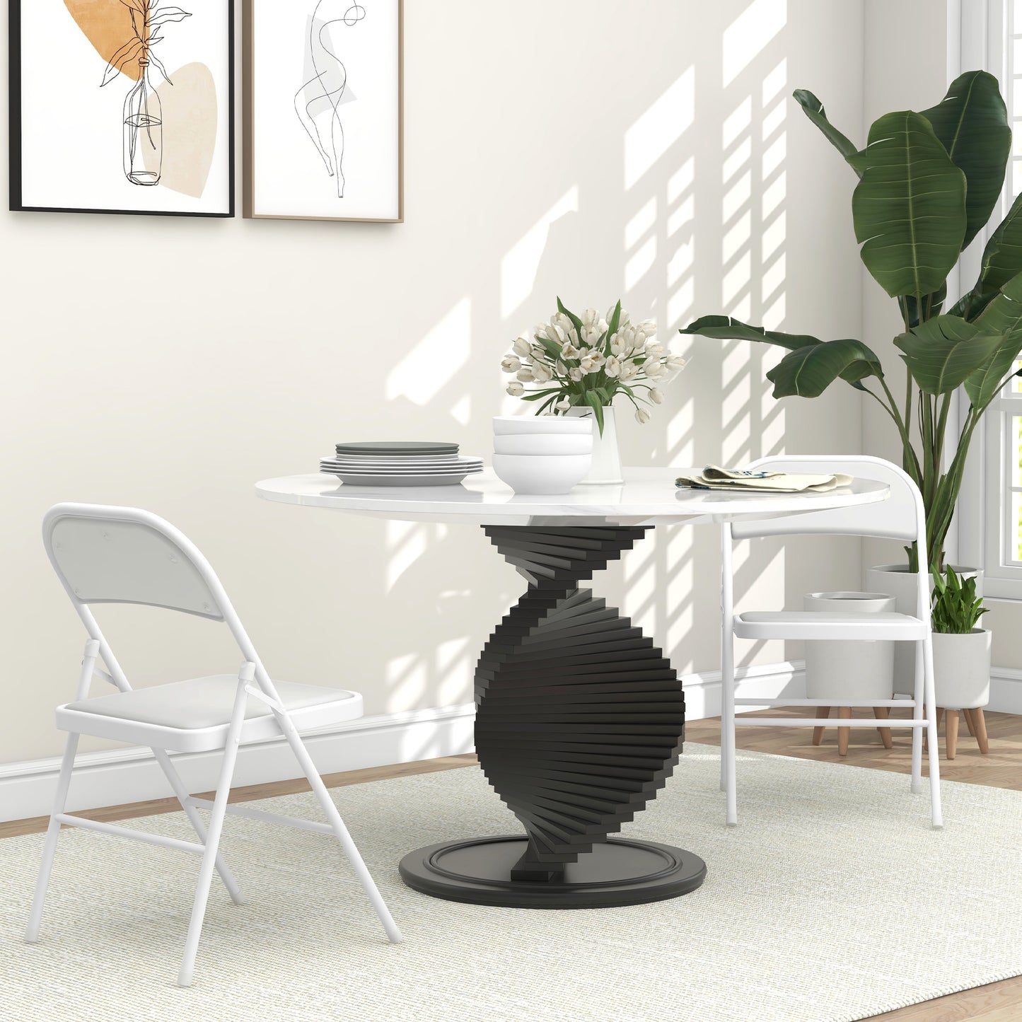 HOMCOM 2-Pack opvouwbare stoelen, draagbare bureaustoelen, metalen poten, opvouwbare stoel voor kantoor, receptie, wachtkamer, kunstleer, wit